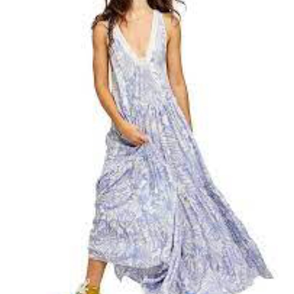 Free People Tiers For You Maxi Dress in Lavender Combo sz XS NWT $168R - Picture 2 of 5